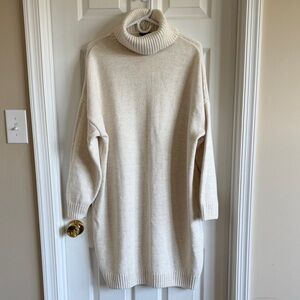 Topshop Cream Cowl-Neck Sweater Tunic
